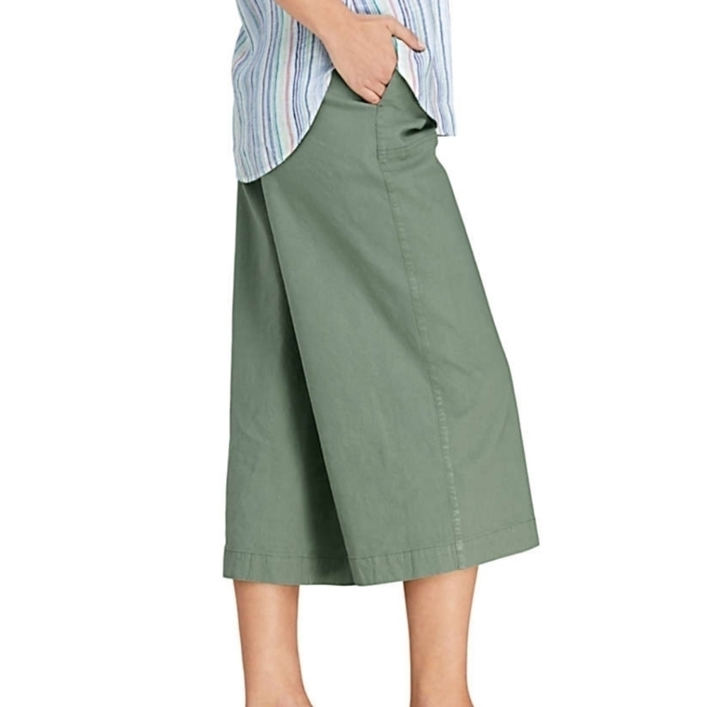 Lands' End Womens Wide Leg Crop Linen Blend Pants-Size 4(NEW) - Picture 3 of 5